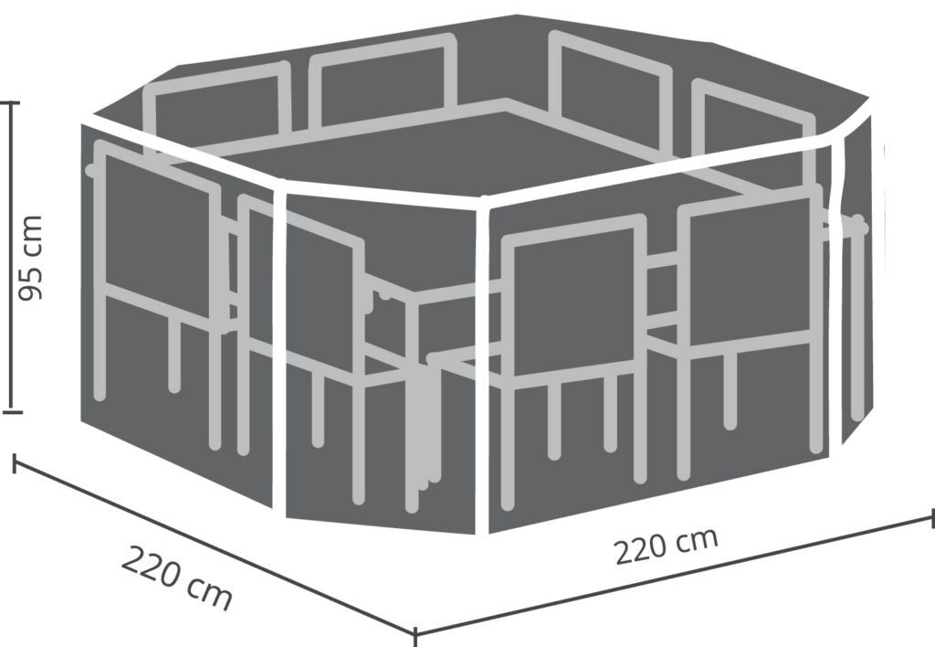 Premium Beschermhoes Tuinmeubelset octagonaal — afbeelding 2