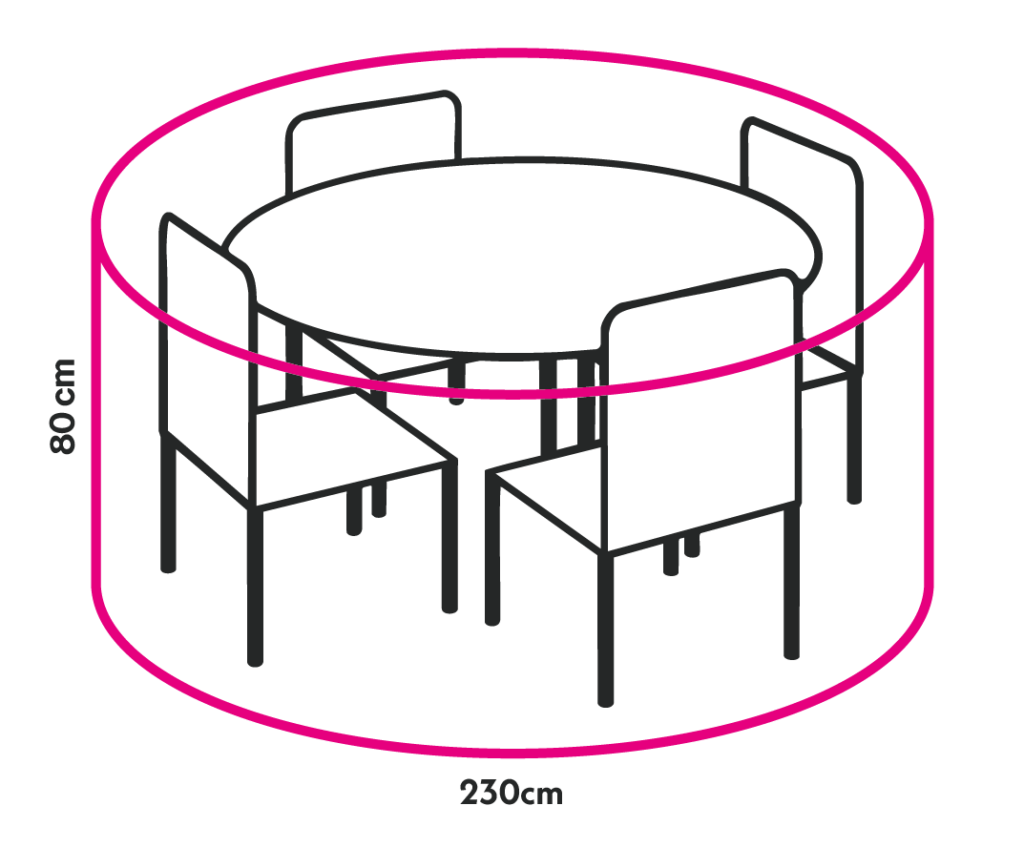 Premium beschermhoes rond geschikt voor tafel tot Ø 170 cm (met stoelen) — afbeelding 7