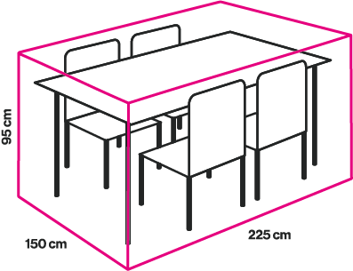Premium beschermhoes geschikt voor tafel tot 220 cm (met stoelen) — afbeelding 5
